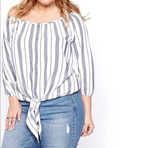 AdditionElle | Button-up Striped Shirt 26